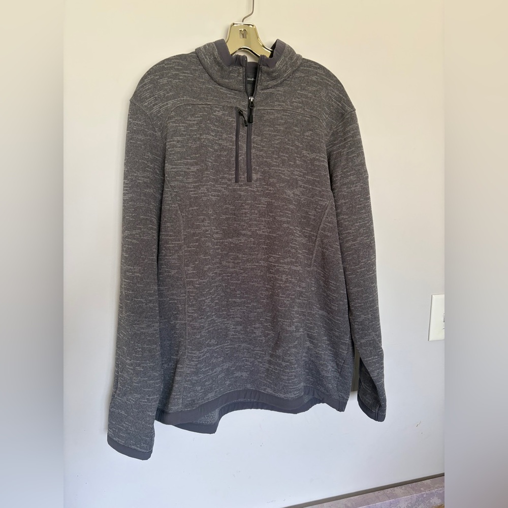 Eddie Bauer Men's Charcoal Zip-Up Sweater